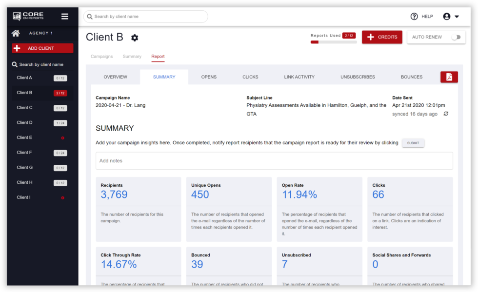 Core CM Reports | Professional Email Campaign Reports